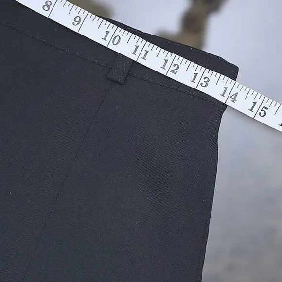 Vtg black wool blend gathered side split maxi skirt - Picture 8 of 10